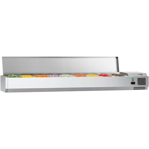 GGM Gastro Kühlaufsatzvitrine ECO - 2000x395mm - 9x GN 1/3 Zilver