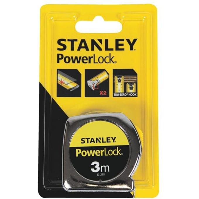 STANLEY PowerLock® rolbandmaat, metalen behuizing, 3m