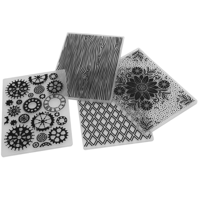 4 Stuks Plastic Embossing Mappen Embossed Sjabloon DIY Kaarten Maken Scrapbooking Papier Knutselgereedschap gray