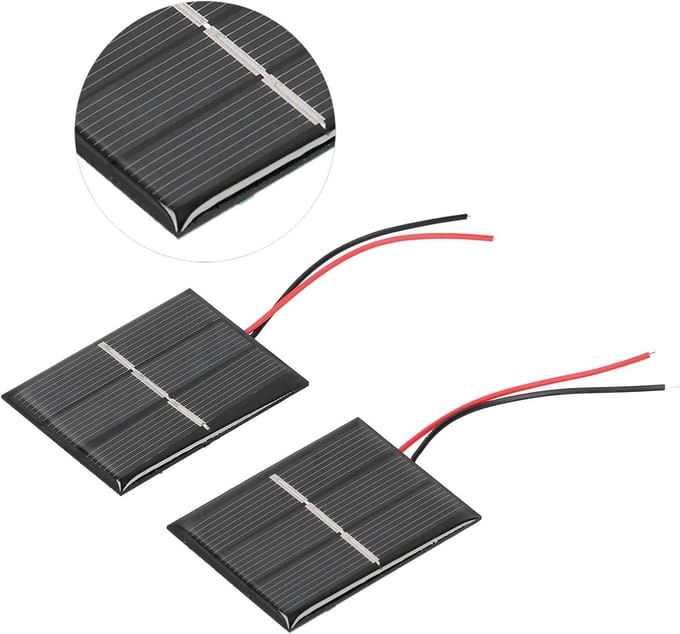 Zonnepaneel Module - Mini Zonnecellen - Buitenverlichting - Laag Licht Effect - 2 Stuks - Grijs
