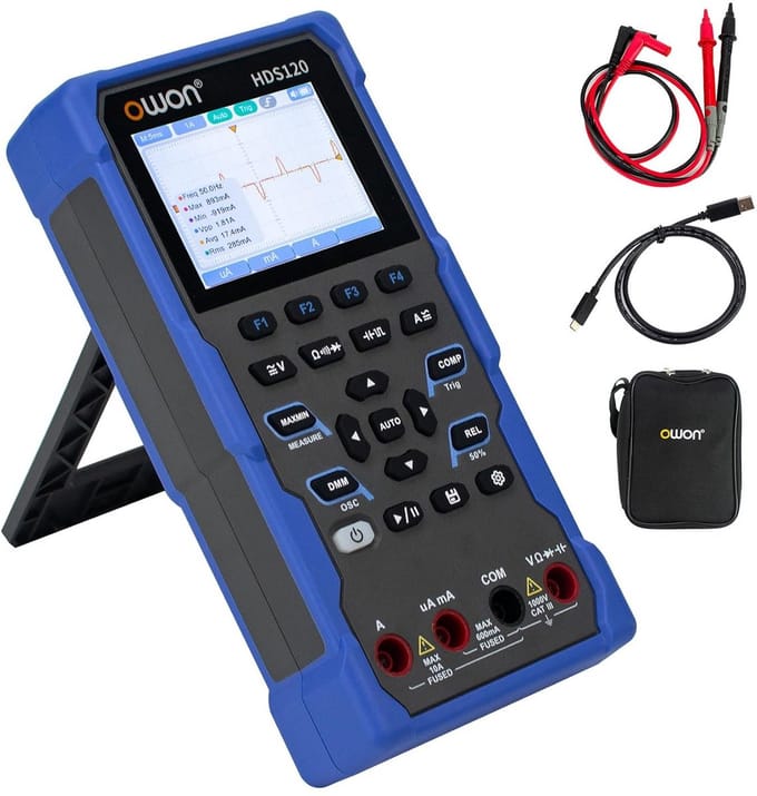 Draagbare 2-in-1 Oscilloscope en Digitale Multimeter met 1MHz Bandbreedte en Groot IPS Scherm