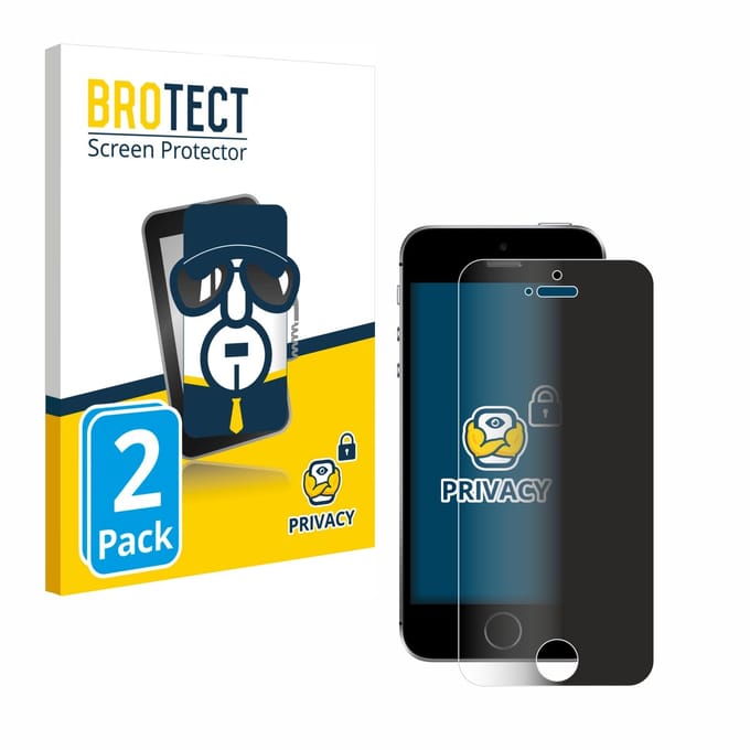 BROTECT - privacy screenprotector voor Apple iPhone SE 2016 - Folie Beschermfolie Blauwlichtfilter 2 Stuks