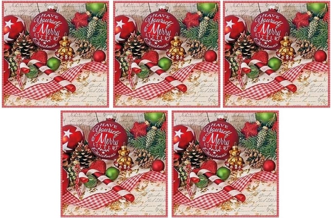 Ambiente Kerstservetten - 100x - rood - 33 x 33 cm - 3 laags - kerstsfeer - kerstdecoratie