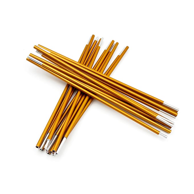 Lot de 2 piquets de tente de camping rétractables en aluminium léger de 7,9 mm, dorés 4m