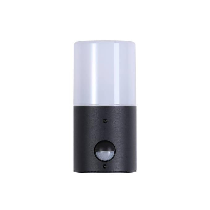 Searchlight Buitenwandlamp Cannes, hoogte 17 cm, zwart/wit, 1-lamp, met sensor