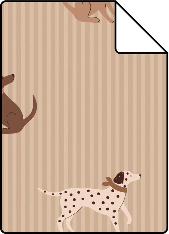 Proefstaal ESTAhome behang honden bruin - 26.5 x 21 cm - 131902-S