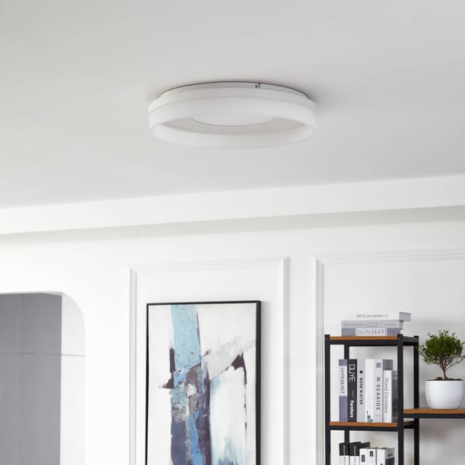 Lucande Slimme plafondlamp Squillo wit Tuya RGBW CCT