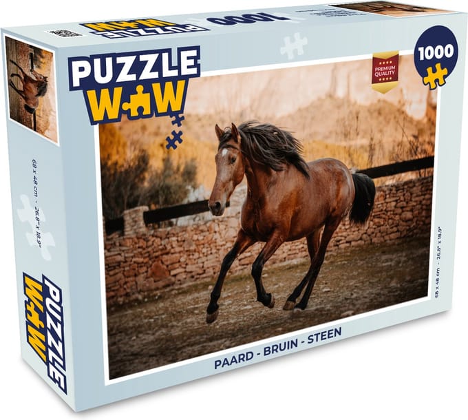 Puzzel Paard - Bruin - Steen - Legpuzzel - Puzzel 1000 stukjes volwassenen