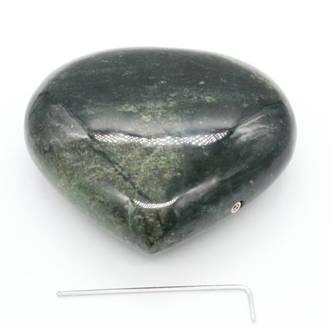 Edel-gedenk-steen Hart Serpentijn 11x12,5cm