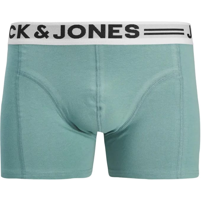 Jack & Jones Heren boxershorts trunks sense 3-pack effen grijs/blauw/zwart