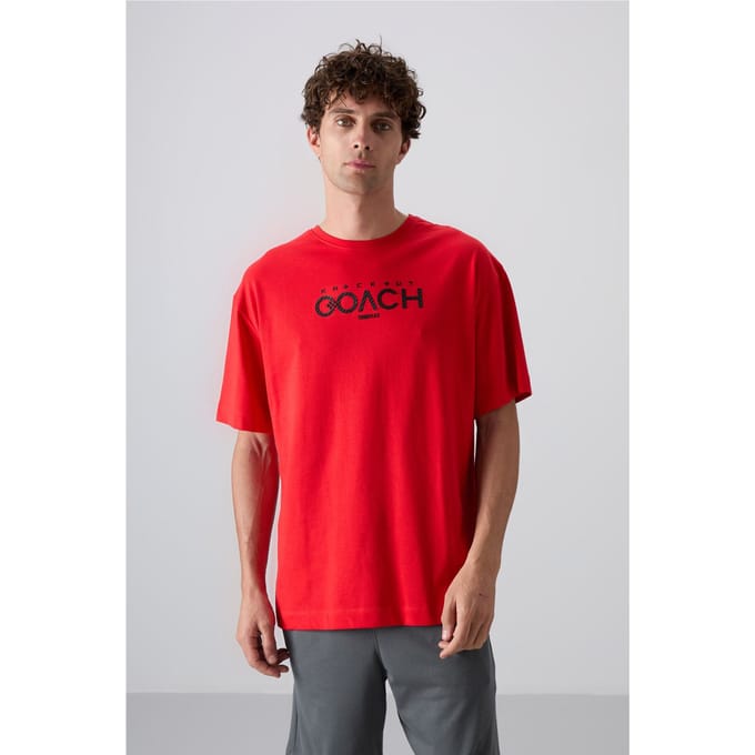 Oversized Logo Patch Crewneck T-shirt