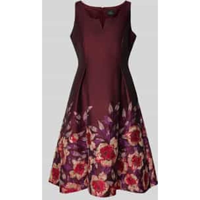 Knielange cocktailjurk met V-hals