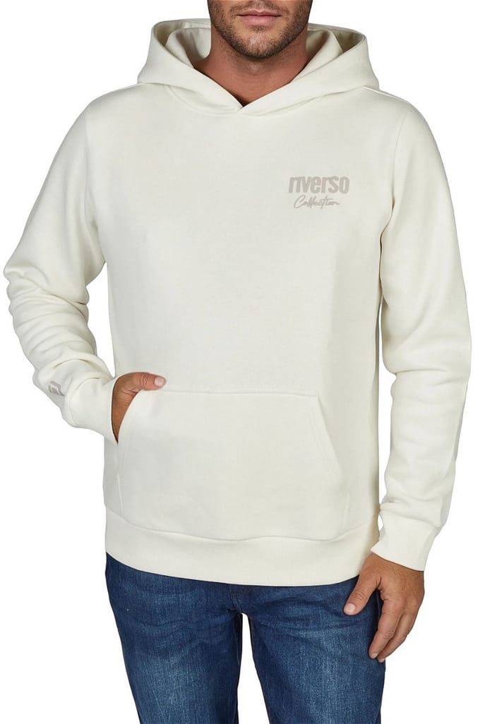 riverso Heren trui RIVScott regular fit Wit S Volwassenen Capuchon met trekkoord