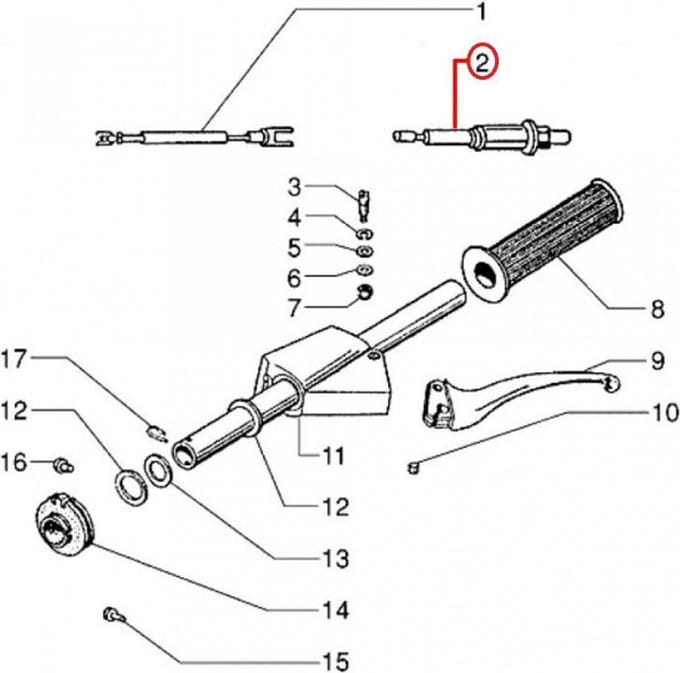 rms remsensor voor scooter piaggio 200 vespa px 1987-2005 583330 nieuw