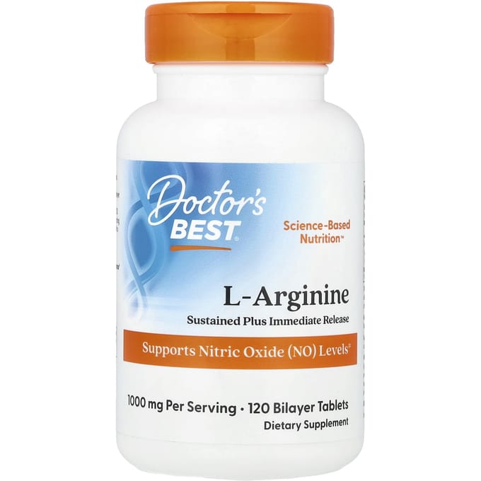 Doctor's Best L-Arginine - Sustained + Immediate Release, 500mg - 120 tabs