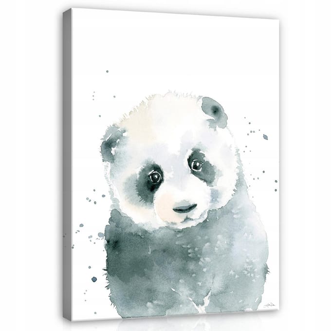 WALLARENA - Canvas schilderij - 60x40 cm - Panda op doek voor de kinderkamer