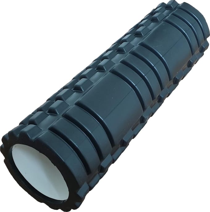 Fitness roller - Foam roller - Yoga massage roller - Yoga roller - EVA - Zwart - 45cm