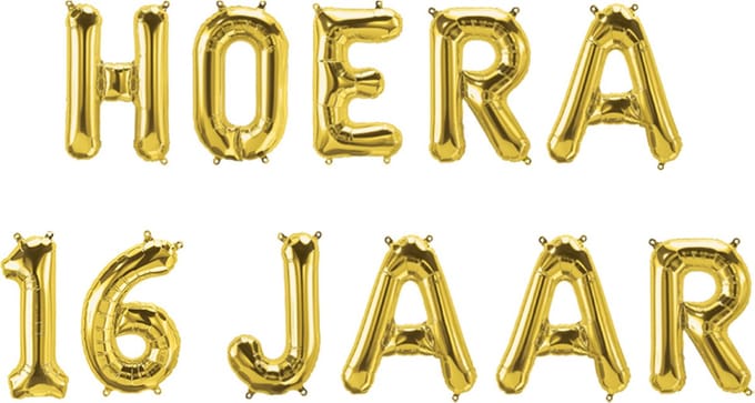 Foil balloon kit - Hoera 16 jaar