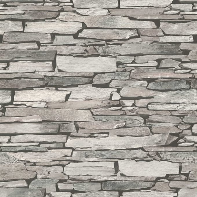 Steen behang 3d taupe grijs 9431-18