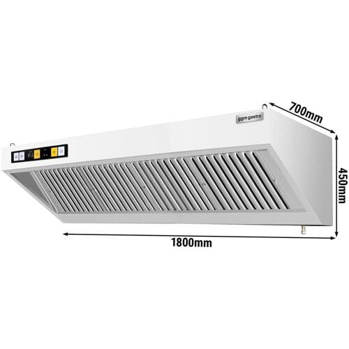 GGM Gastro Wandhaube mit Motor - 1800mm - Regler, Filter & Lampe