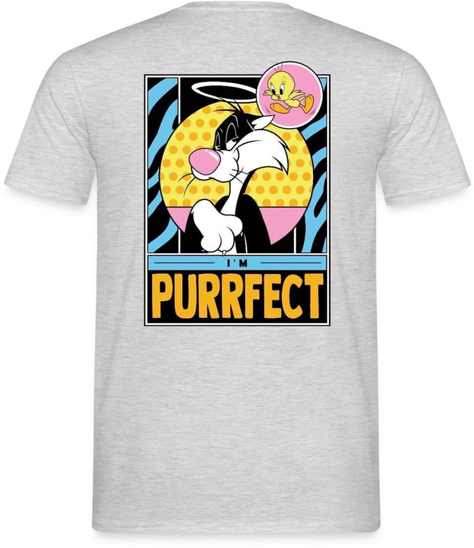 Looney Tunes Sylvester I'm Purrfect Grappig Design T-Shirt Heren
