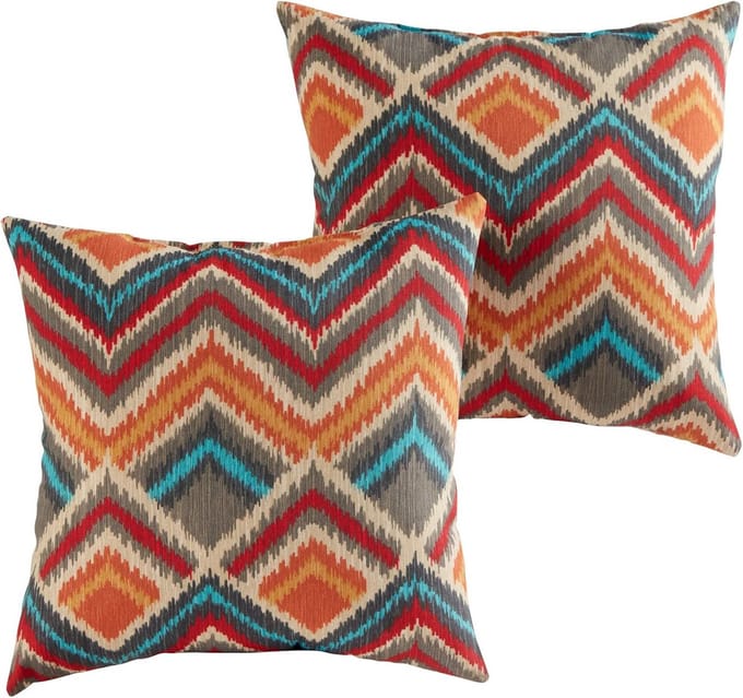 Set van 2 Sierkussens Buiten 43x43 cm - Aztec Patroon - Waterbestendig en UV-bestendig