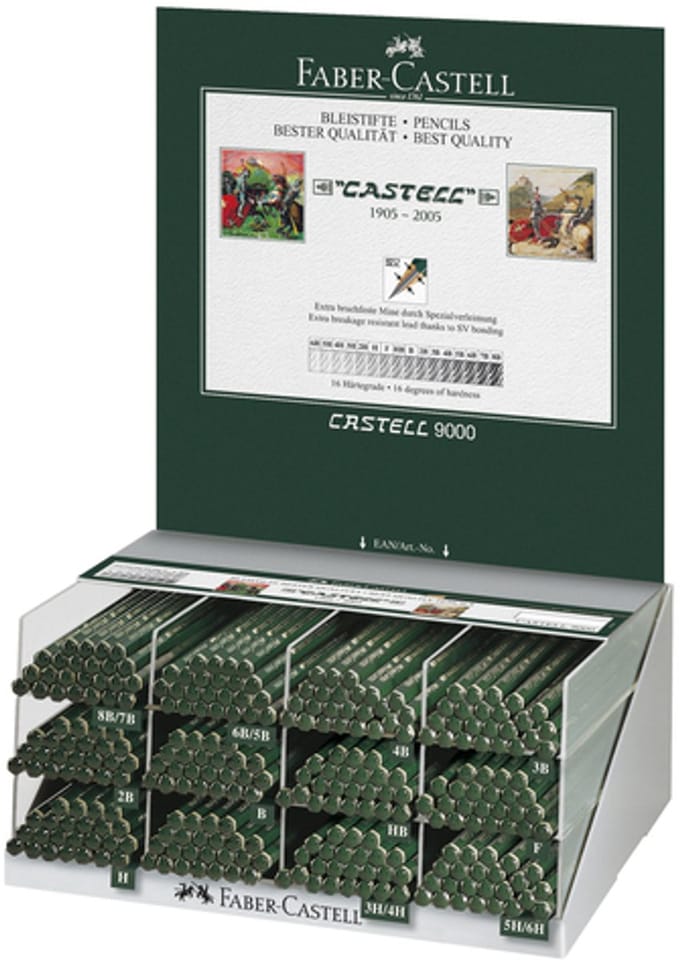 Faber Castell Potlood FC 9000 display - a 288st. - inhoud: