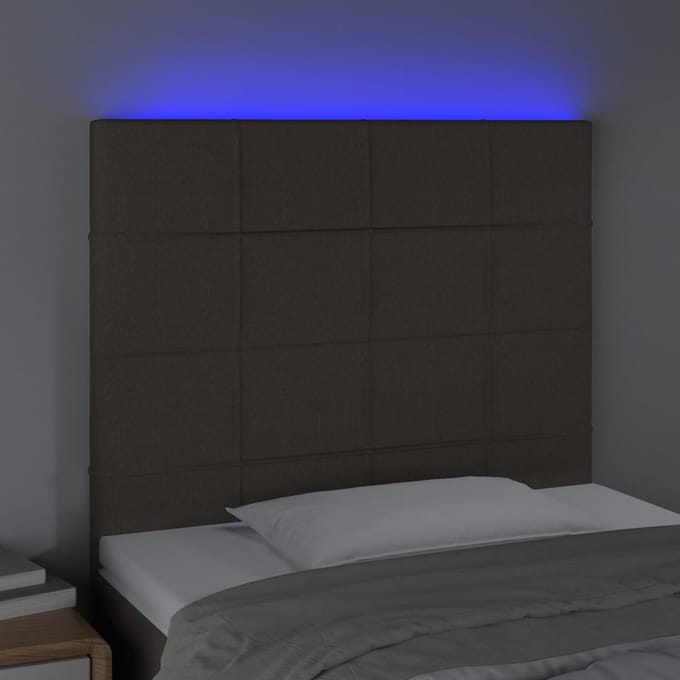 vidaXL - Hoofdbord - LED - 100x5x118/128 - cm - stof - taupe
