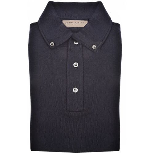 John Miller Trui Merino Button-Down Polo Navy / male