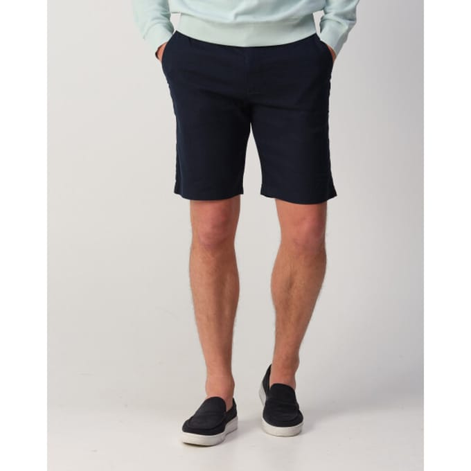 tapered chinobermuda van linnenmix model 'DS_3S'