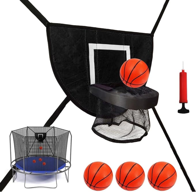 Trampoline Basketbal Set - Bouncing Basketbal - Buiten Spelen - Inclusief Pomp - 49 x 36 cm - Zwart