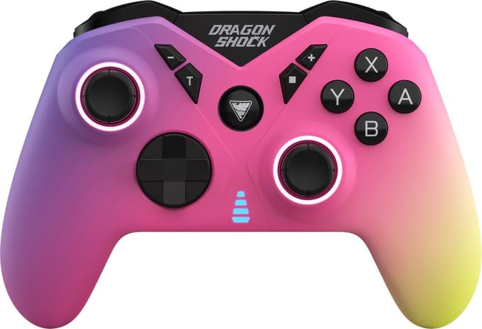 DragonShock - NEBULA ULTIMATE - Draadloze Pro Candy gamingcontroller voor Nintendo Switch/Switch Lite/Switch OLED/PS3/PC/Android - Hall-effect sensor - Peddels - RGB - Turbomodus - 550mAh