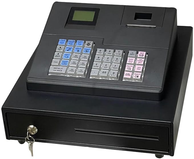 Kassasysteem - Verkoopterminal - Winkelverkopen Beheren - Softwarebeheer Via PC - 38 Toetsen - Zwart