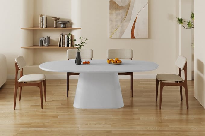 Ovale Eettafel Tavira - 220x100x76cm - Ecru