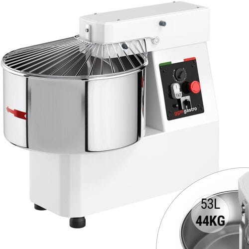 GGM Gastro Deegkneedmachine / Spiraalkneder - 53L / 44kg deeg - vaste kom - met timer - 400V zilver
