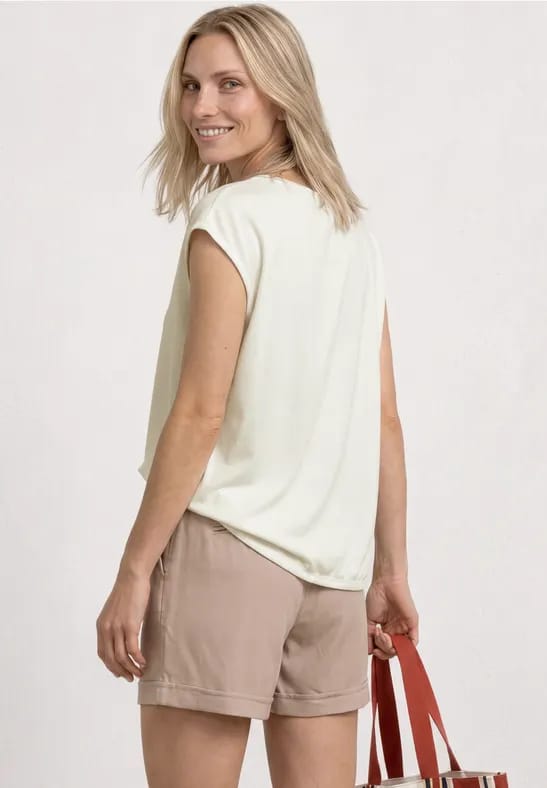 Shirt met hangende schouders en boothals