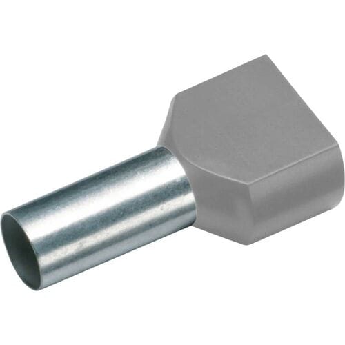 Cimco 187741 Dubbele adereindhulzen 4 mm² Deels geïsoleerd Grijs 100 stuk(s)