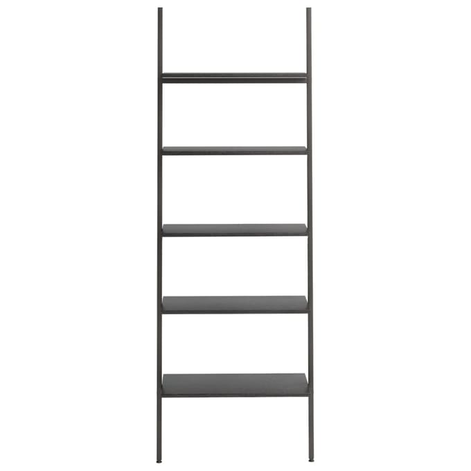 vidaXL - Ladderrek - met - 5 - schappen - 64x34x185,5 - cm - zwart