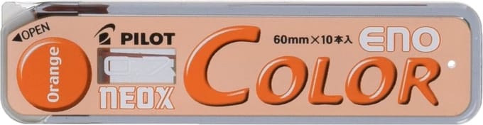 Pilot Color Eno – Oranje Potloodvullingen 0.7mm – Etui met 10 Vullingen