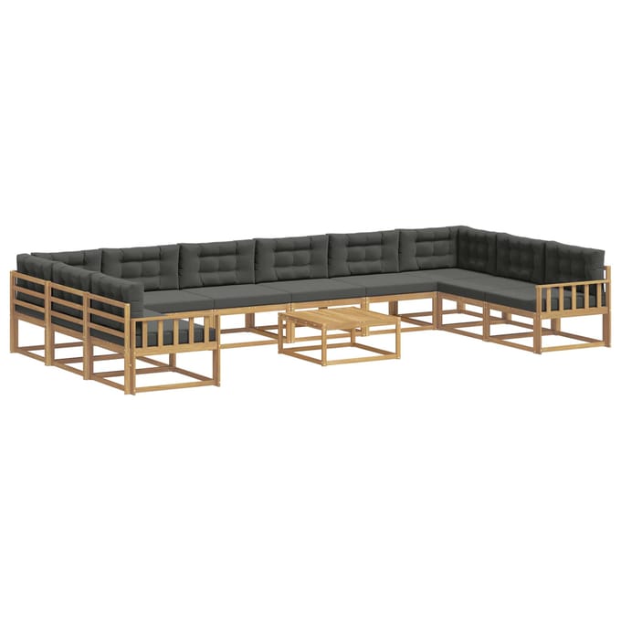 vidaXL - Buiten - bank - set - 11 - st - Wit - en - antracietkleurig