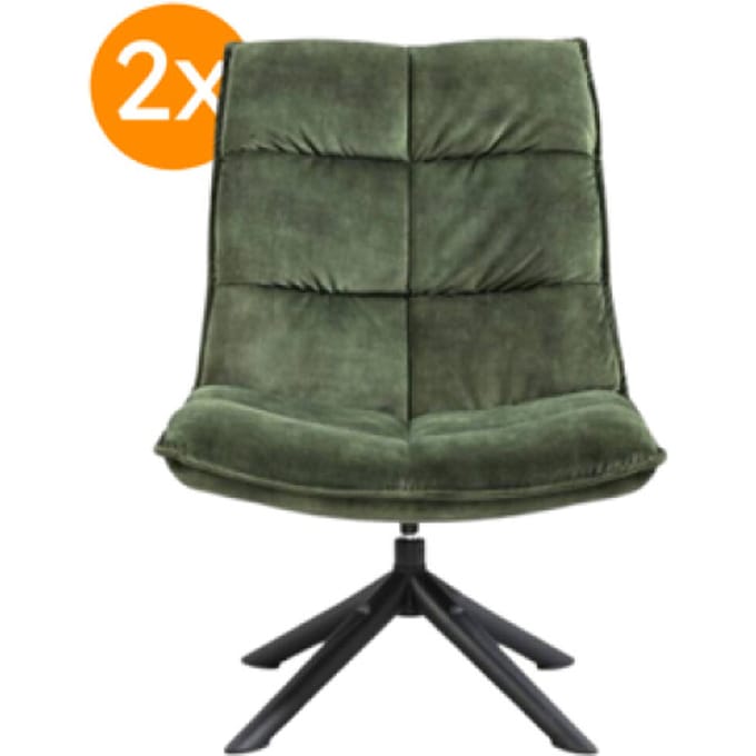 Multifurn Fauteuil lucas velvet groen (2x)