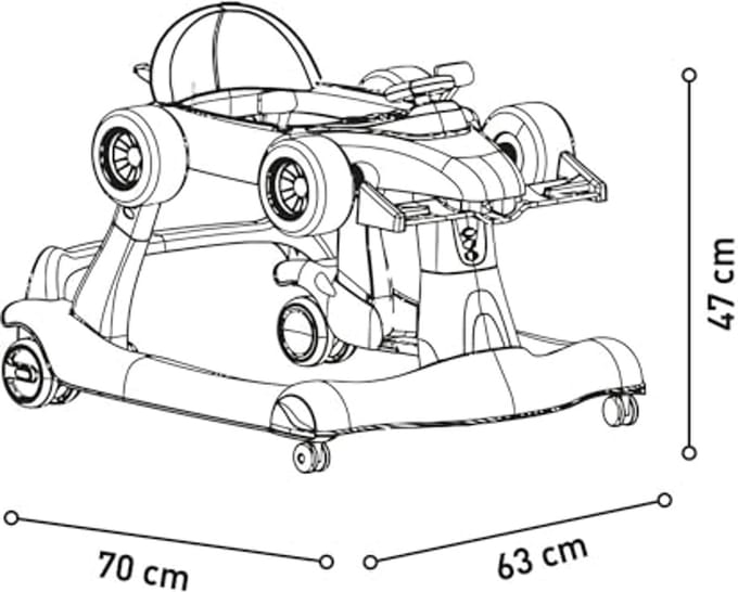 Baby Walker Hamilton - Zwart, Multi-kleur