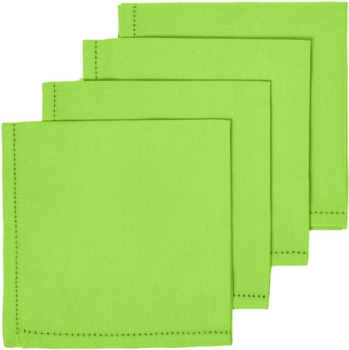 Homescapes katoenen servetten, set van 4, limoen