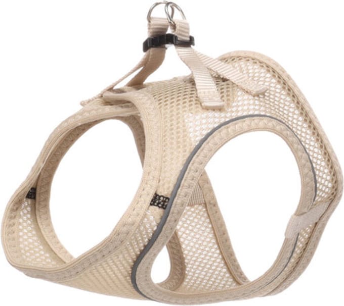 Kattenharnas - Kattentuig - Berta Beige - maat M - comfortabel - reflecterende stroken - verstelbaar