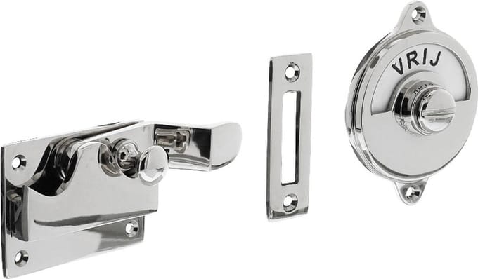 Intersteel WC-overslag met bocht vrij/bezet chroom