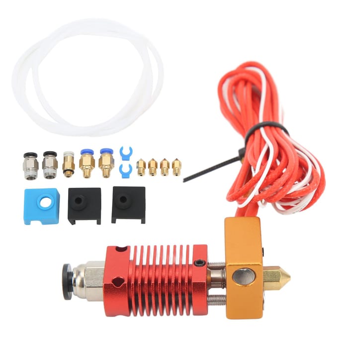 Geassembleerde Hotend Kit voor Ender 3 met Pneumatische Koppelingen Thermistor Verwarmingselement MK8 Nozzle black
