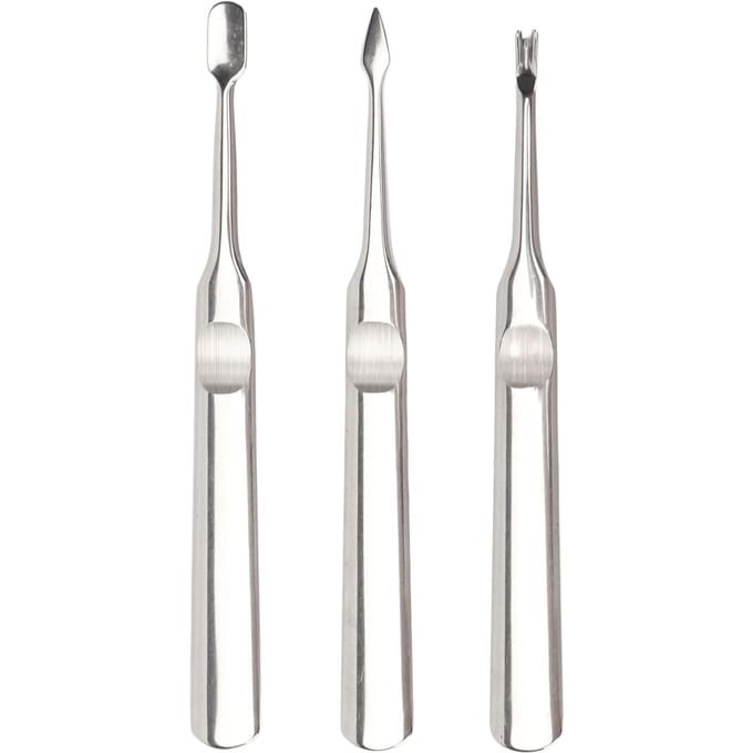 3 stuks Nagelriemtrimmer Roestvrij Staal Professionele Nagelriemverwijderaar Duwer voor Manicure white