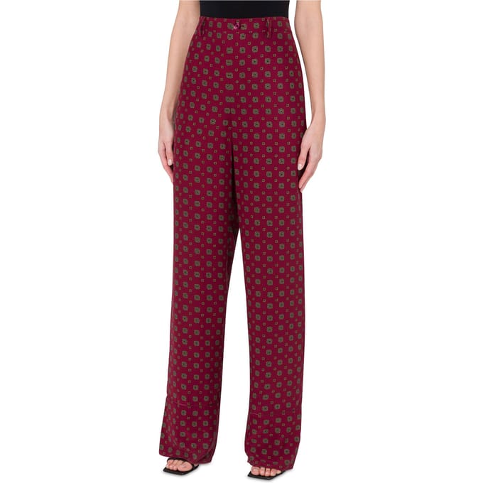 Moschino Tie Print Satin Trousers Red Taglia: 40 | Pantaloni da completo Outlet | Donna | Rosso