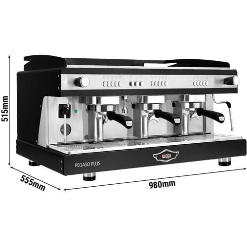 WEGA Pegaso Plus Espressomachine / Pistonmachine - 3 groepen - met melkopschuimer & heet water