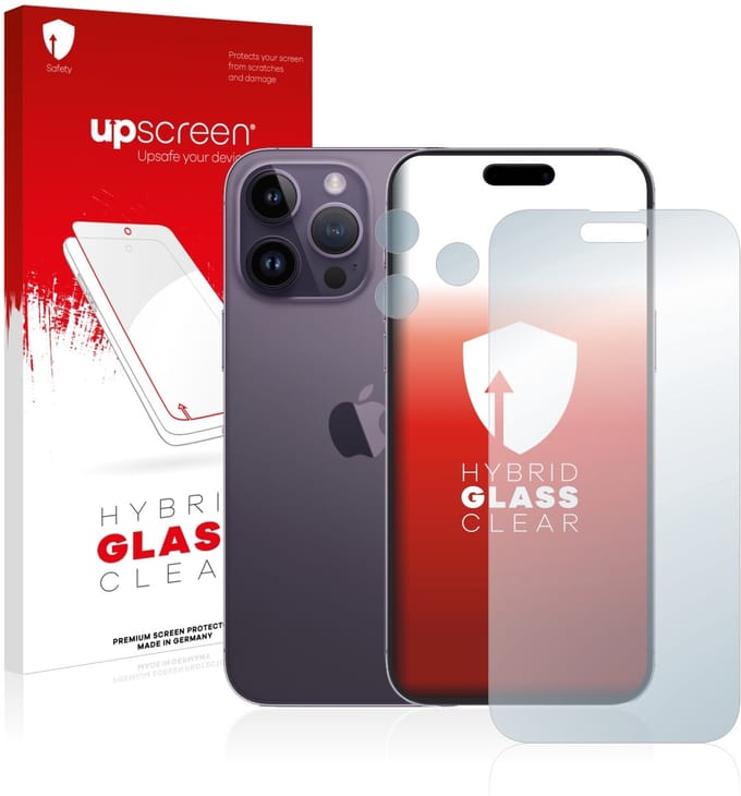 upscreen - Screenprotector voor Apple iPhone 14 Pro Max (Voor+Camera) - Folie Beschermfolie Beschermglas transparant